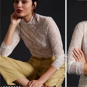 Anthropologie lace layering turtleneck